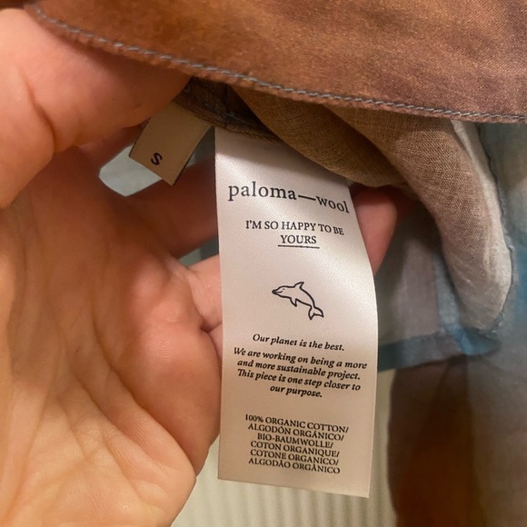 Paloma Wool Carolee tie front marble tie die sheer blouse size small - Picture 7 of 9